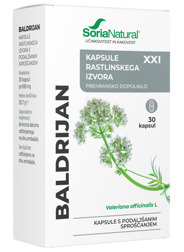 Soria Natural Baldrijan XXI kapsule s podaljšanim sproščanjem