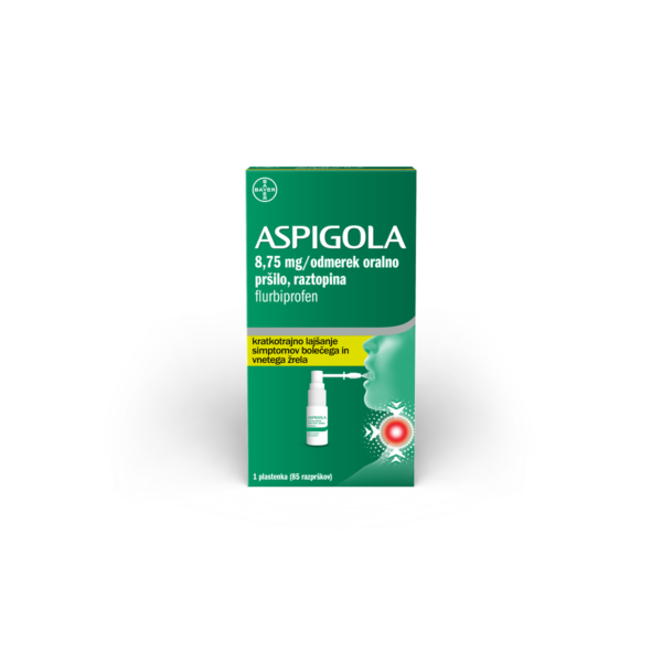 Aspigola® 8,75 mg/odmerek oralno pršilo, raztopina