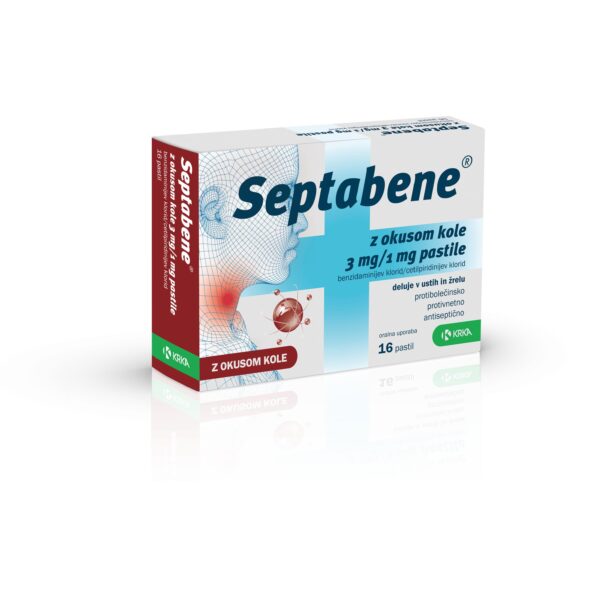 Septabene z okusom kole 3 mg/ 1 mg, pastile